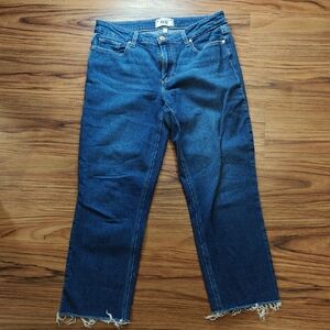 PAIGE Blue Denim Cropped Jeans